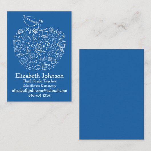 Bleu de carte de visite professionnelle de visite (Devant / Derrière)