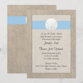 Bleu de ciel de faire-part de mariage de plage du (Devant / Derrière)
