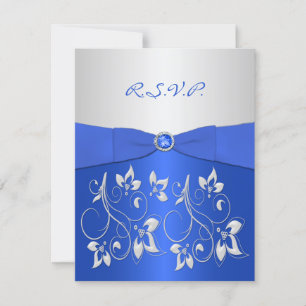 Bleu de cobalt et carte florale argentée de RSVP