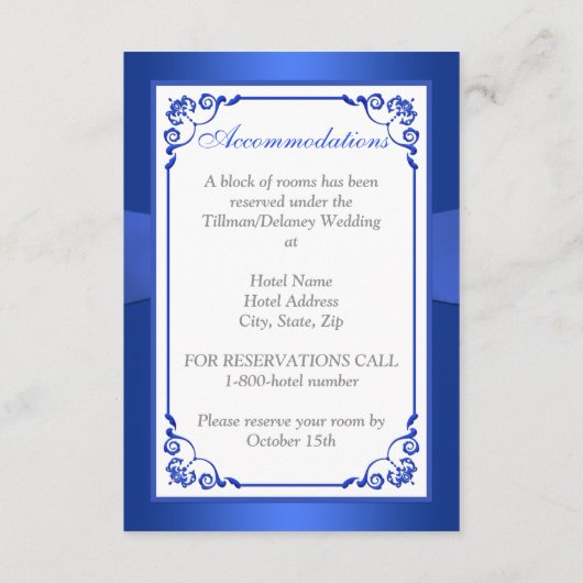 Bleu de Cobalt, Fleurs Blanches, Carte de Fermetur (Dos)