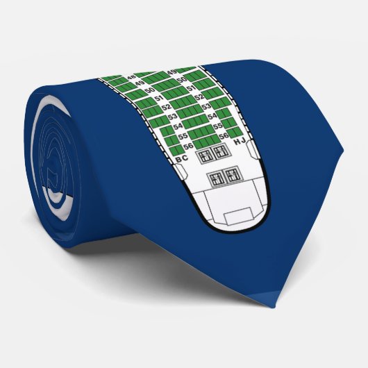 Bleu de cravate de 747 Seatplan (Roulé)