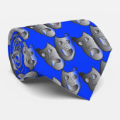 Bleu de cravate de masques de théâtre customisé (Roulé)