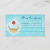 Bleu de damassé de petit gâteau de carte de visite (Dos)