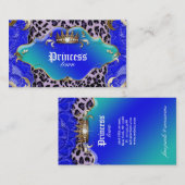 Bleu de dentelle de léopard de carte de visite de (Devant / Derrière)