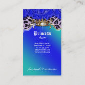 Bleu de dentelle de léopard de carte de visite de (Dos)