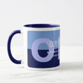 Bleu de fabrication moderne café Mug avec nom (Gauche)