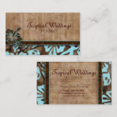 Bleu de fleur de ketmie de carte de visite de (Devant / Derrière)