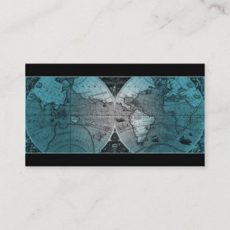 Bleu de globe de carte du monde de carte de visite
