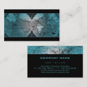 Bleu de globe de carte du monde de carte de visite (Devant / Derrière)