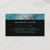 Bleu de globe de carte du monde de carte de visite (Dos)