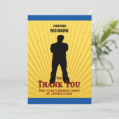 Bleu de jaune de carte de remerciements de Mitzvah (Debout devant)