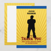 Bleu de jaune de carte de remerciements de Mitzvah (Devant / Derrière)