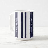Bleu de la Marine avec ton nom Mug (Devant gauche)