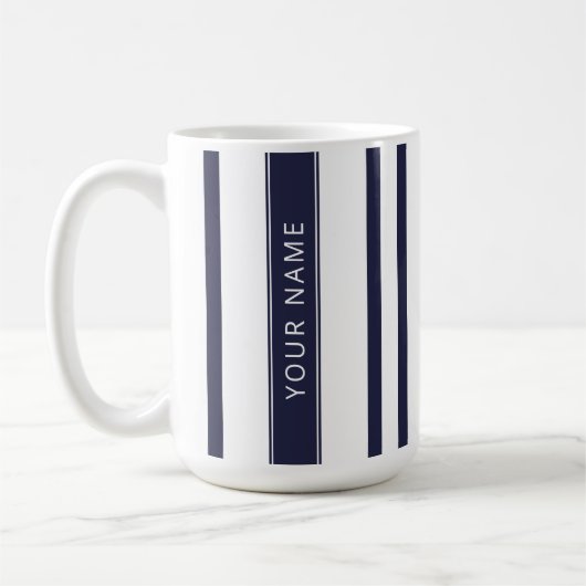 Bleu de la Marine avec ton nom Mug (Gauche)