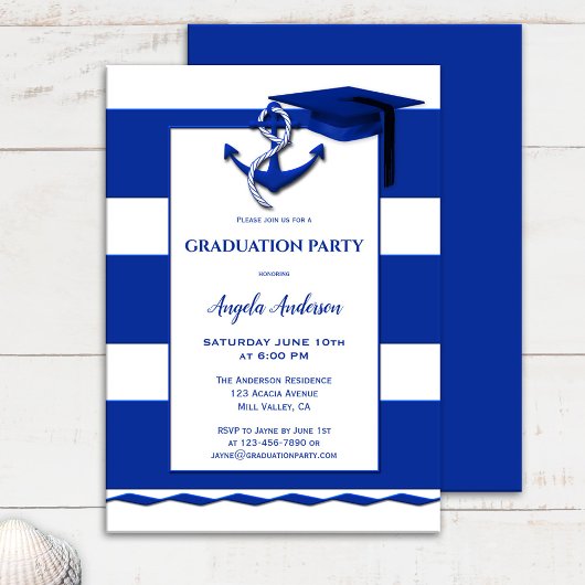 Bleu de la Marine Bleu Nautique Invitation de grad