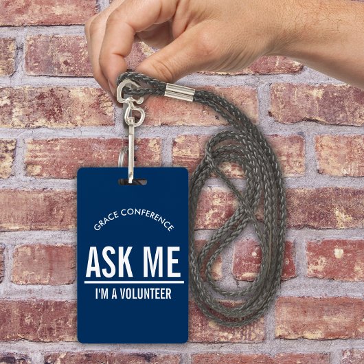 Bleu de la Marine Demande-moi Je suis un badge d'i