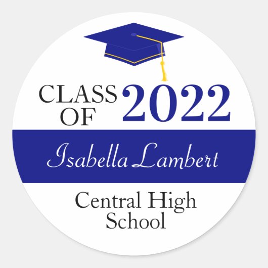 Bleu de la Marine Parti Favoriser les autocollants (Devant)