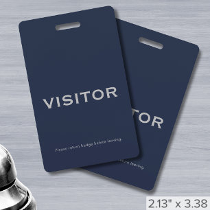 Bleu de la marine simple Badge de visiteur