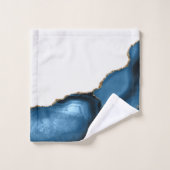 Bleu de marine avec Agate d'or métallique (Gant de toilette)