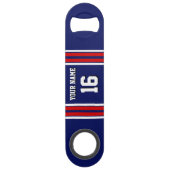 Bleu de marine avec Red White Strips Team Jersey (Dos)