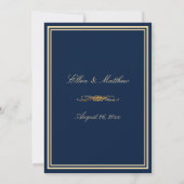 Bleu de marine de luxe - Faire-part de mariage - G (Dos)