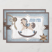 Bleu de Merci de cowboy de cheval de basculage (Devant / Derrière)