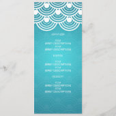 Bleu de motif cranté par menu élégant de mariage (Dos)