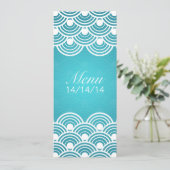 Bleu de motif cranté par menu élégant de mariage (Debout devant)