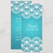 Bleu de motif cranté par menu élégant de mariage (Devant / Derrière)