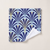 Bleu de motif, de cobalt et de ciel de fan d'art (Gant de toilette)