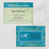 Bleu de paon, cartes de visite bilatéraux (Devant / Derrière)