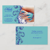 Bleu de parties scintillantes de carte de visite (Devant / Derrière)