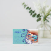 Bleu de parties scintillantes de carte de visite (Debout devant)