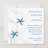 Bleu de poisson d'eau avec Faire-part de mariage d (Devant)