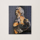 bleu de puzzle de dachshund (Vertical)