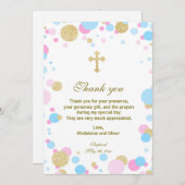 Bleu de rose de carte de remerciements de (Devant / Derrière)