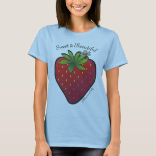 Bleu de T-shirt de fraise