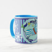 Bleu de tasse de Noël de zèbre de 2018 vacances (Devant gauche)