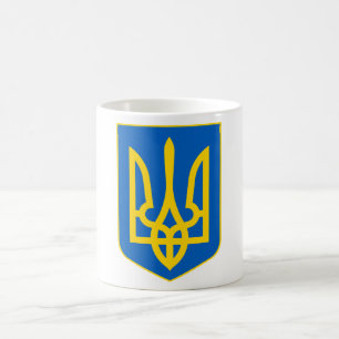Bleu de Tryzub d'Ukrainien et tasse d'or