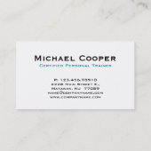 Bleu de turquoise de carte de visite de forme (Dos)
