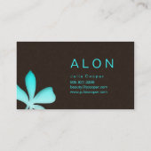 Bleu de turquoise de fleur de carte de visite de (Dos)