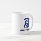 Bleu debout Vrai logo Mug (Devant droit)
