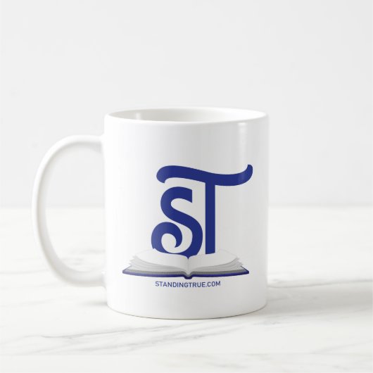 Bleu debout Vrai logo Mug (Gauche)