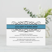 Bleu Déco Flourish Wedding Invitation (Debout devant)