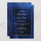 Bleu Décor Moderne Faire-part de mariage Abstrait (Devant / Derrière)