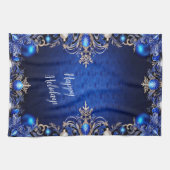 Bleu Décor Serviette de cuisine de vacances (Horizontal)