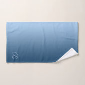 Bleu dégradé avec monogramme personnalisé (Serviette à main)