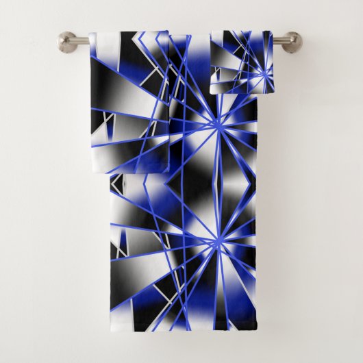 Bleu Dégradé Rempli Mécanique Dessin Mosaïque (En situation)