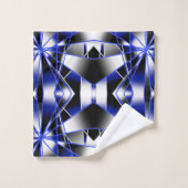 Bleu Dégradé Rempli Mécanique Dessin Mosaïque (Gant de toilette)