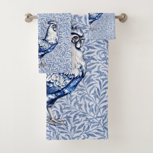 Bleu Delft Et Poulet Blanc Rooster (En situation)